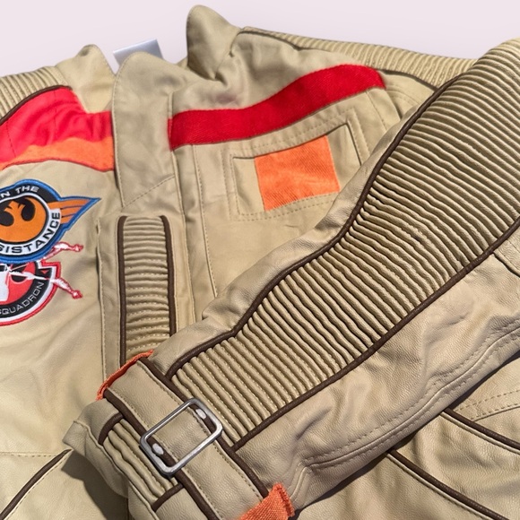 Boys Disney Store Star Wars Finn Faux Leather Moto Jacket Flight Coat Sz 7/8 - Picture 7 of 16